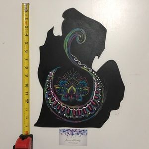 Hand painted acrylic MDF Michigan state cutout